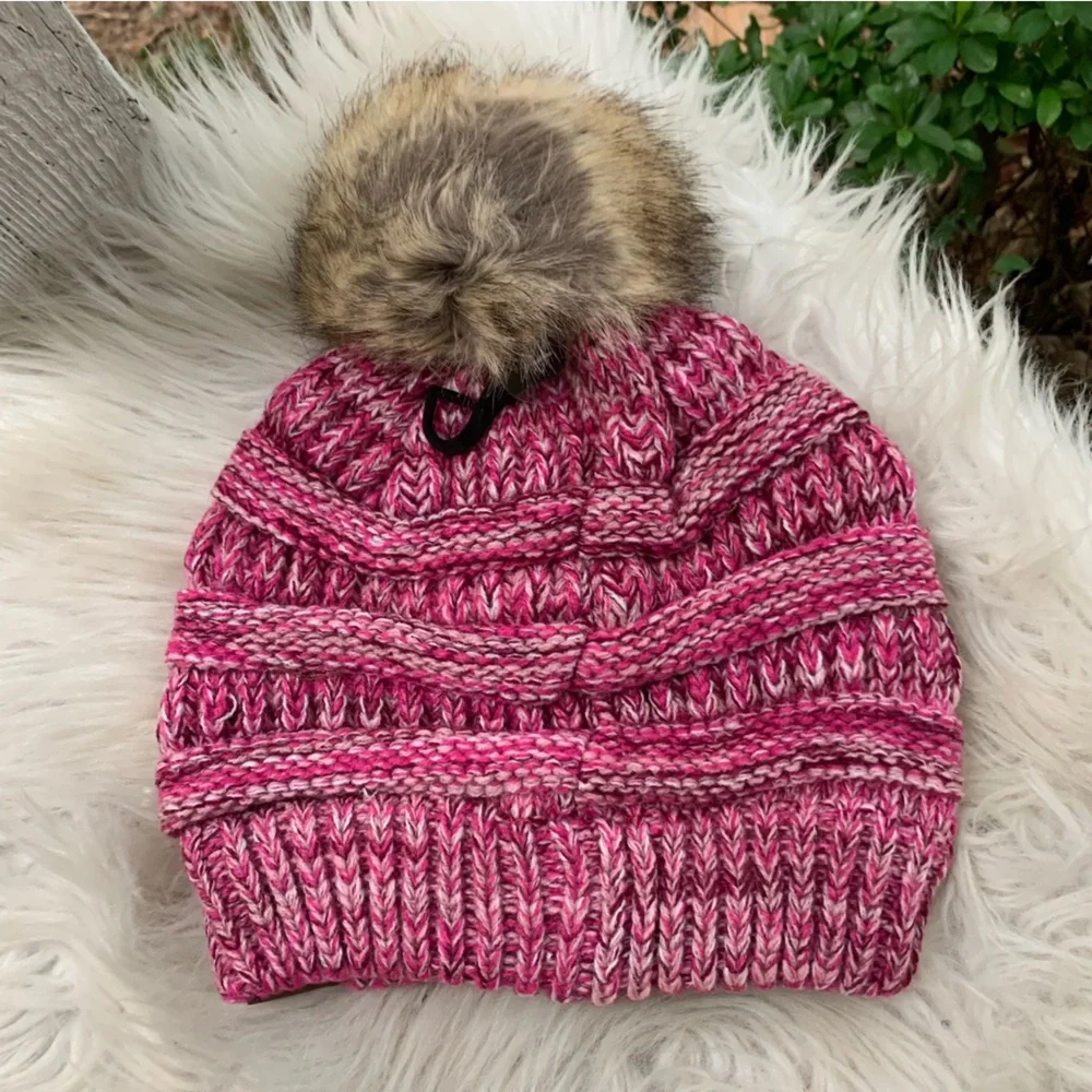 C.C Multi Tone Pom Beanie